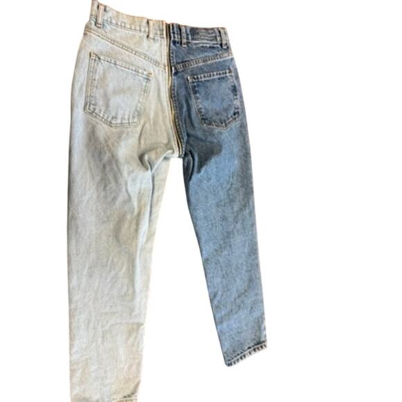 "REVICE" Two Tone Denim Retro Jeans SZ 28, 70s Vibe Hippie 100% Cotton 80s Mall - Picture 11 of 12